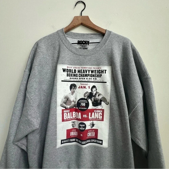 ROCKY Balboa Adult Size 2XL Sweatshirt Loot Crate Lootwear Exclusive Boxing - Picture 4 of 10